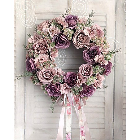 PINK ROSES klimatyczny wianek z wikliny 35cm