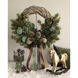Green Christmas wianek świąteczny 35-40cm