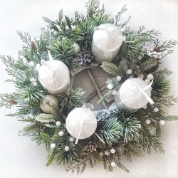 Boho Christmas wianek adwentowy 30-35cm BEZ ŚWIEC