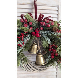 Classic Christmas wianek świąteczny z dzwonkami 35cm