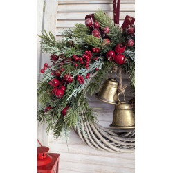 Classic Christmas wianek świąteczny z dzwonkami 35cm