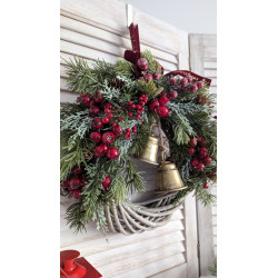 Classic Christmas wianek świąteczny z dzwonkami 35cm