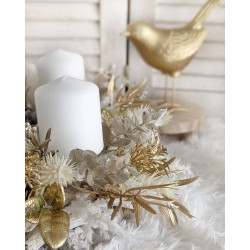 Boho Glamour wianek adwentowy złoty 35cm BEZ ŚWIEC