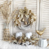 Boho Glamour wianek adwentowy złoty 35cm BEZ ŚWIEC