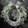 Glamour Christmas srebrny wianek świąteczny z dzwonkami 35cm