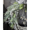 Glamour Christmas srebrny wianek świąteczny z dzwonkami 35cm