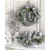 Glamour Christmas srebrny wianek świąteczny z dzwonkami 35cm