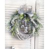 Glamour Christmas srebrny wianek świąteczny z dzwonkami 35cm