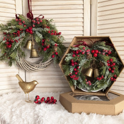 Classic Christmas wianek świąteczny z dzwonkami 35cm
