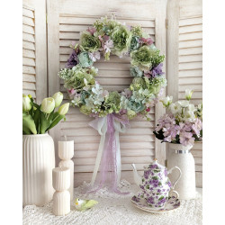 PASTEL klimatyczny wianek z wikliny 35cm