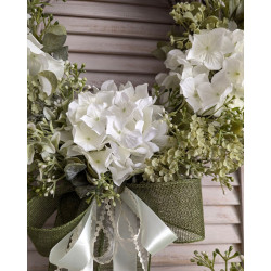 Evergreen Elegance wianek z hortensjami, 35-40cm