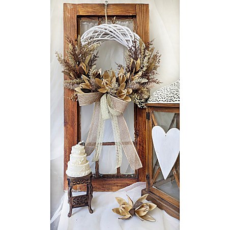 NATURAL wianek BOHO z wikliny 30-35cm