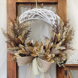 NATURAL wianek BOHO z wikliny 30-35cm