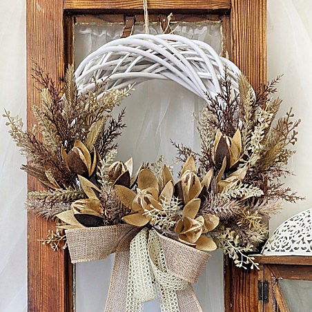 NATURAL wianek BOHO z wikliny 30-35cm