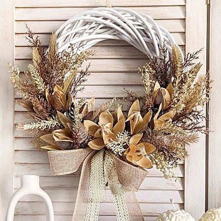 NATURAL wianek BOHO z wikliny 30-35cm