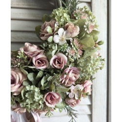 VINTAGE ROSES wianek na drzwi 30-35cm