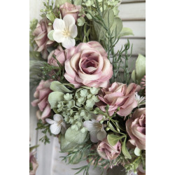 VINTAGE ROSES wianek na drzwi 30-35cm
