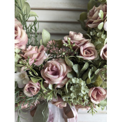 VINTAGE ROSES wianek na drzwi 30-35cm