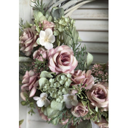 VINTAGE ROSES wianek na drzwi 30-35cm