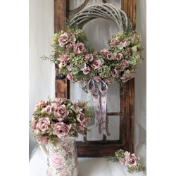 VINTAGE ROSES wianek na drzwi 30-35cm