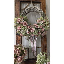 VINTAGE ROSES wianek na drzwi 30-35cm