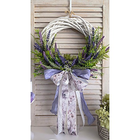 Lawendowy wianek na drzwi 30-35cm