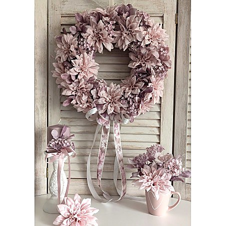 Różany Poranek romantyczny wianek na drzwi, 35cm