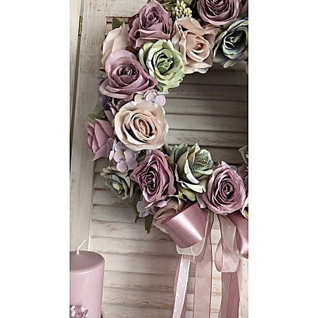 COLORFUL ROSES klimatyczny wianek na drzwi, ok. 35cm