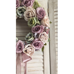 COLORFUL ROSES klimatyczny wianek na drzwi, ok. 35cm