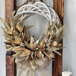 NATURAL wianek BOHO z wikliny 30-35cm