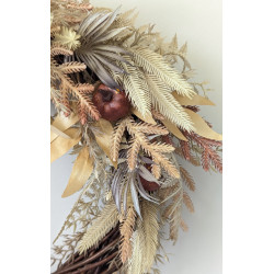 Wianek boho jesienny z dyniami, 35cm