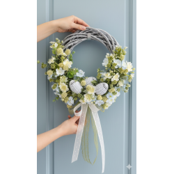 EASTER wianek Wielkanocny 35cm żółto-niebieski