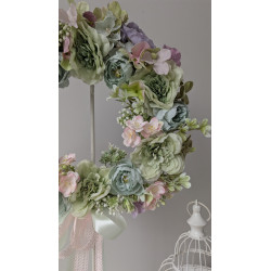 PASTEL klimatyczny wianek z wikliny 35cm