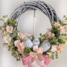 EASTER wianek Wielkanocny 35cm różowy