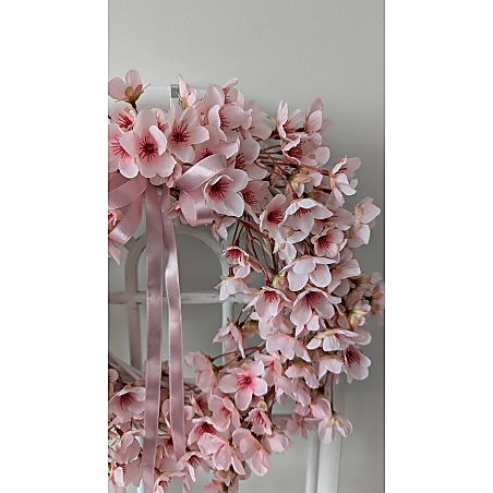 Pink Serenity wianek wiosenny kwiaty jabłoni, ok. 35-40cm