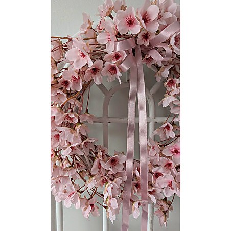 Pink Serenity wianek wiosenny kwiaty jabłoni, ok. 35-40cm