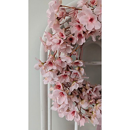 Pink Serenity wianek wiosenny kwiaty jabłoni, ok. 35-40cm
