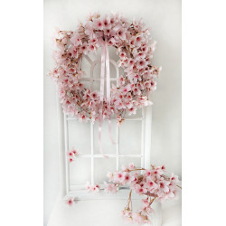 Pink Serenity wianek wiosenny kwiaty jabłoni, ok. 35-40cm