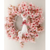 Różowy wianek Wielkanocny z zającem, 35cm