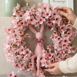 Różowy wianek Wielkanocny z...