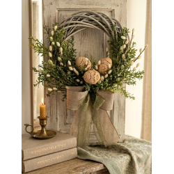 BAZIE wianek Wielkanocny z pisankami, 35cm