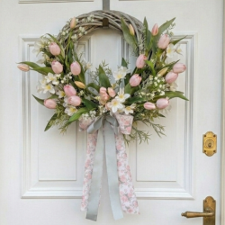 Duży wianek z tulipanami, 50-55cm