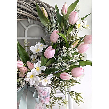 Duży wianek z tulipanami, 50-55cm