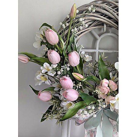 Duży wianek z tulipanami, 50-55cm