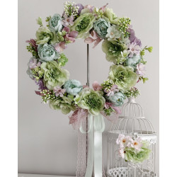 PASTEL klimatyczny wianek z wikliny 35cm