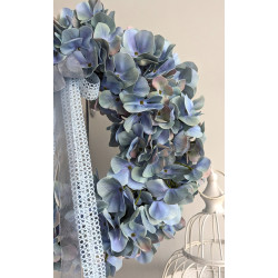 BABY BLUE wianek z hortensji, ok. 35cm