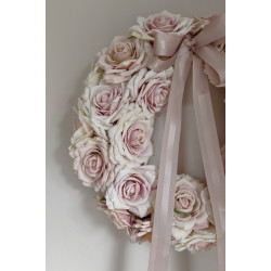 Romantyczne róże, klimatyczny wianek z wikliny 35cm