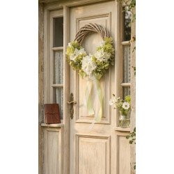 Evergreen Elegance wianek z hortensjami, 35-40cm