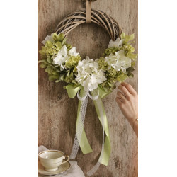 Evergreen Elegance wianek z hortensjami, 35-40cm