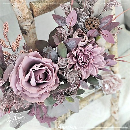 DUSTY ROSE wianek z wikliny, 35-40cm